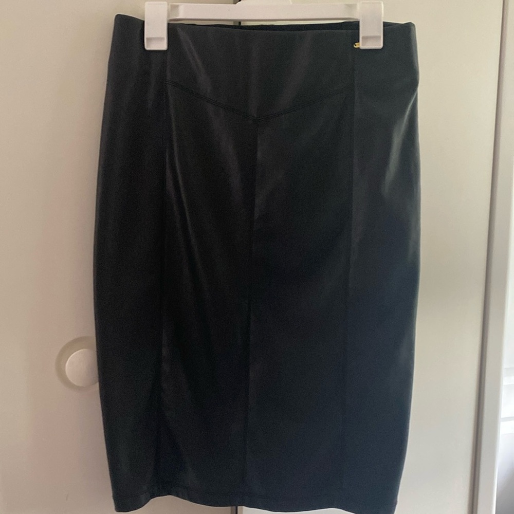 Marc New York Black Midi Pencil Skirt for Work Y2K faux leather